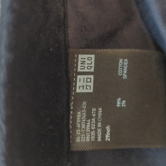 UNIQLO Velvet Pants Womens 29 Midnight Blue INES De La Fressange Slim Straight - Picture 4 of 6